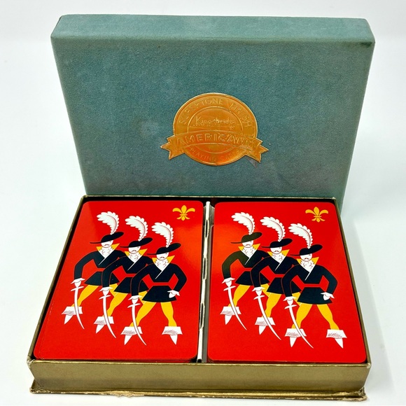 Vintage Kingsbridge Supertone Finish Double Decks of Playing Cards Original Box - Picture 1 of 5